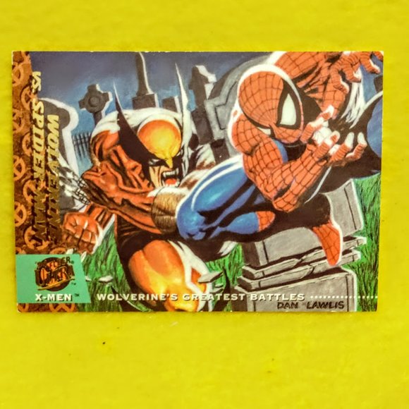 94 Fleer Ultra #141 Wolverine vs Spiderman X-Men Card - Picture 2 of 3